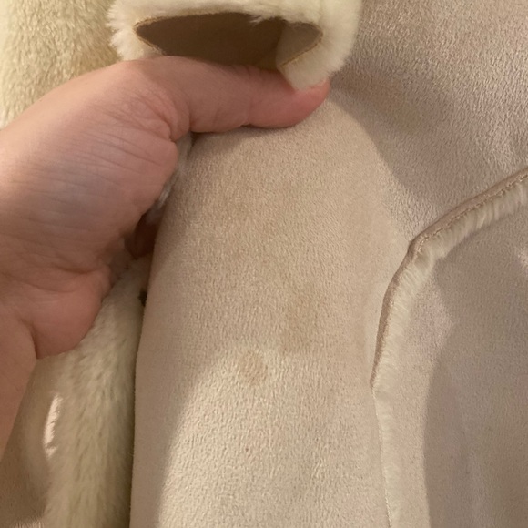 Dennis by Dennis Basso 1X light tan coat with faux fur inside faux suede 1X - Picture 5 of 15